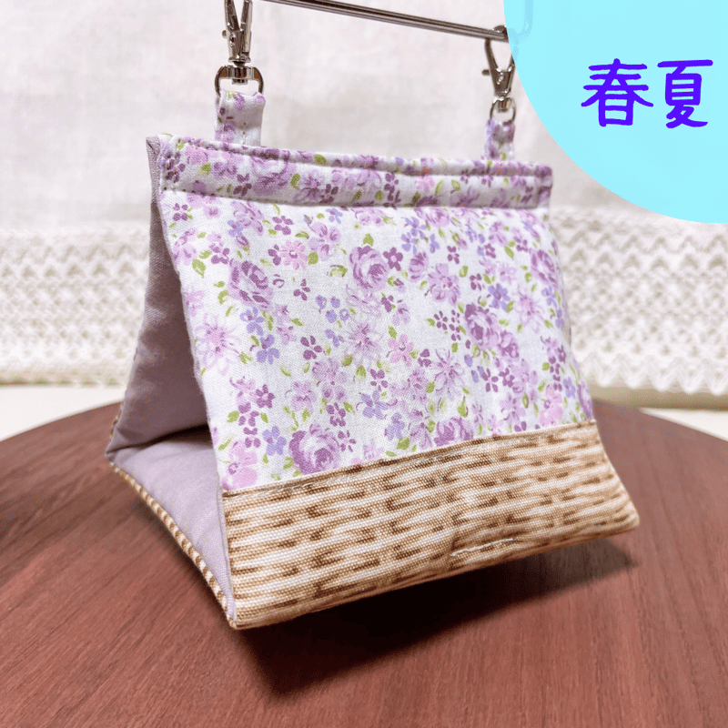 バードテント　花様 受注制作・Mサイズ】バードテント三角 /シンプル 綿麻 花柄