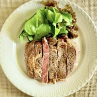 湯煎でOK！牧草牛のリブアイステーキ