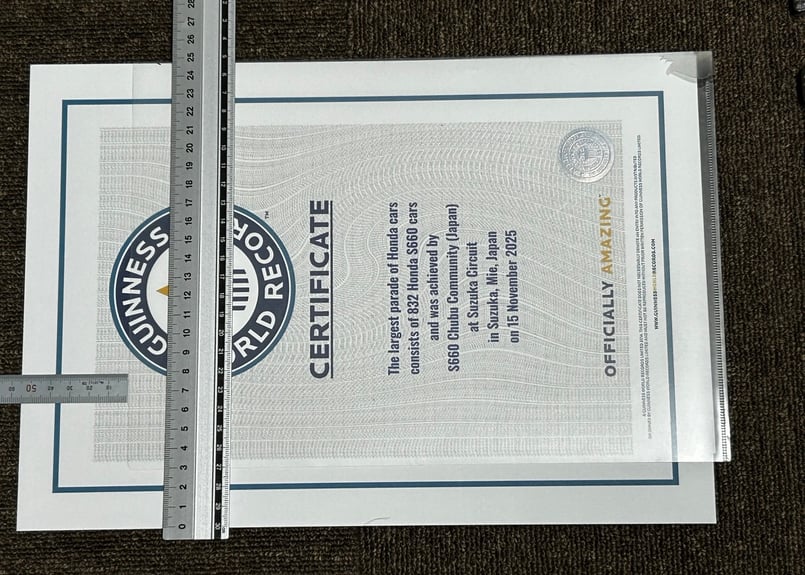 公式認定証 | S660 Chubu Community