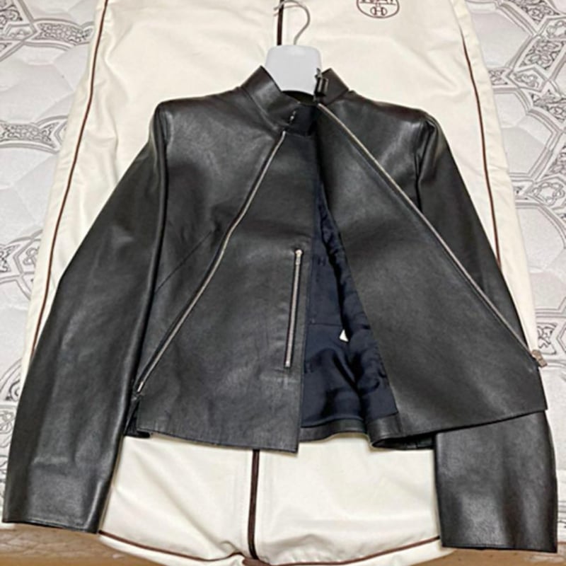HERMES　ライダースジャケット HERMES（エルメス） レザー ライダース ジャケット 黒 : eclin-tokyo