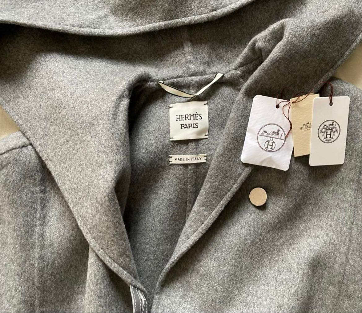 【半額以下値下げ】HERMES 希少サイズ　希少ベビーカシミアフード付コート fit=scale-down,w=1200