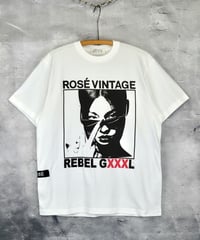 ROSÉ VINTAGE [TEE-White] REBEL GRRRL
