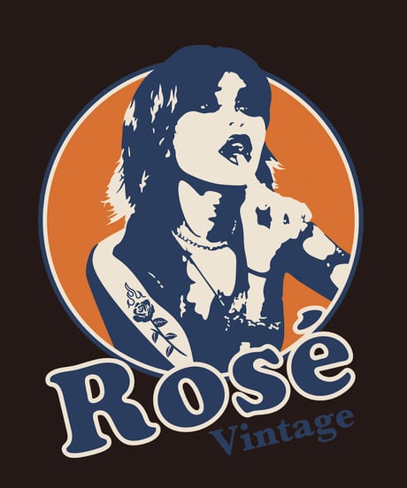 ROSÉ VINTAGE [TEE-BLACK] LipStick Girl