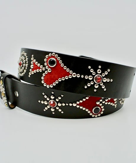 【受注生産】DISCORDANCE [Belt] Red Trump 48mm幅 - Black