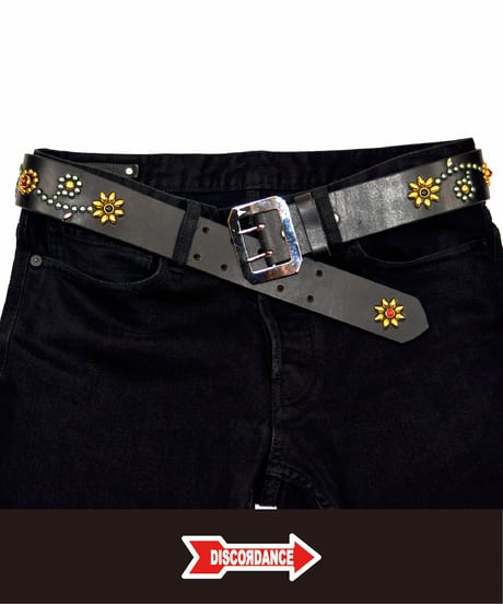 【受注生産】DISCORDANCE [Belt] Flower 44mm幅 - Black