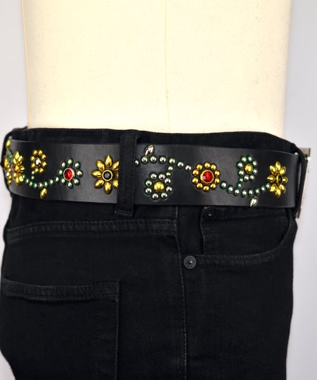 【受注生産】DISCORDANCE [Belt] Flower 44mm幅 - Black
