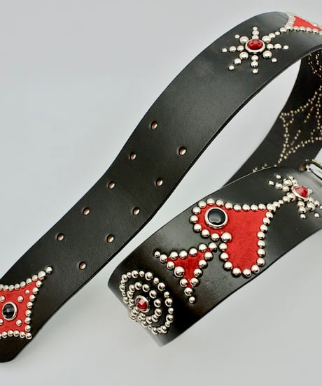 【受注生産】DISCORDANCE [Belt] Red Trump 48mm幅 - Black