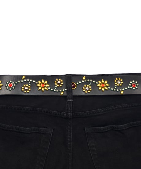 【受注生産】DISCORDANCE [Belt] Flower 44mm幅 - Black