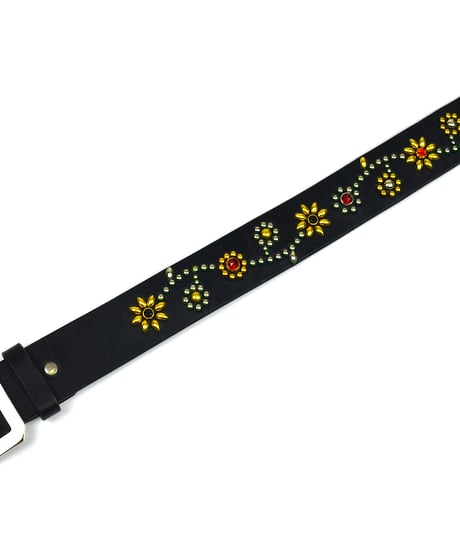 【受注生産】DISCORDANCE [Belt] Flower 44mm幅 - Black