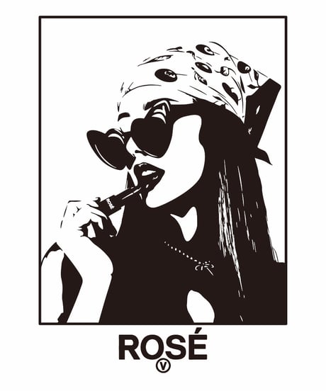 ROSÉ VINTAGE [TEE-WHITE] Bandana Girl
