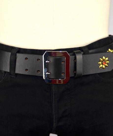 【受注生産】DISCORDANCE [Belt] Flower 44mm幅 - Black