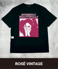 ROSÉ VINTAGE [TEE-BLACK] Twintail Girl