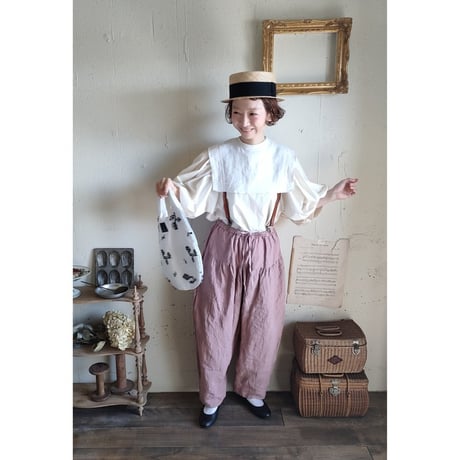 【即納品】Soleil Linen Klimt Pants 《Dusty Pink》gauze# クリムトパンツ