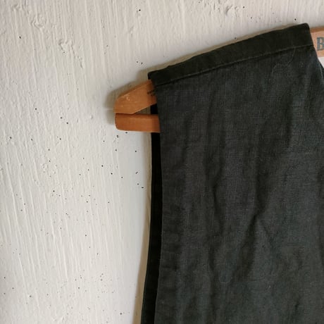 【Noir black】くるみボタンのコットンリネン 2wayジレベスト COTTON LINEN 2way Gilet 前後着ベスト リネンベスト ジレ