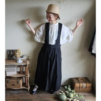 【即納】《ANTIQUE Black》Curios linen suspender skirt gauze# サスペンダースカート