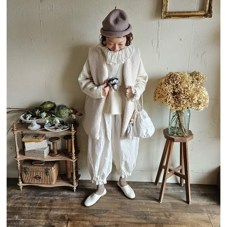 【Ecru white】アンティークドールなドロワーズパンツ Antique doll Drawers pants