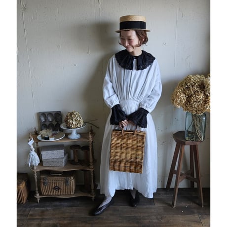 【即納】《Noir Black》Antique Lace Blouse アンティークレースブラウス gauze