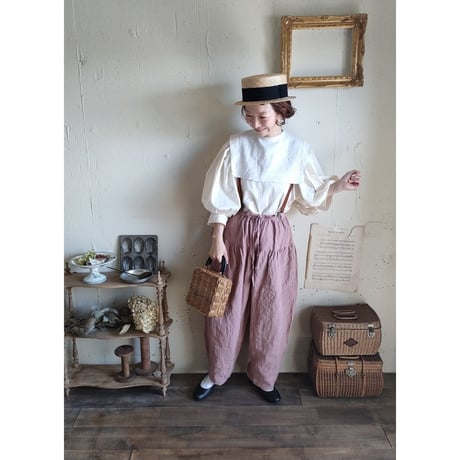 【即納品】Soleil Linen Klimt Pants 《Dusty Pink》gauze# クリムトパンツ