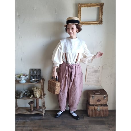 【即納品】Soleil Linen Klimt Pants 《Dusty Pink》gauze# クリムトパンツ