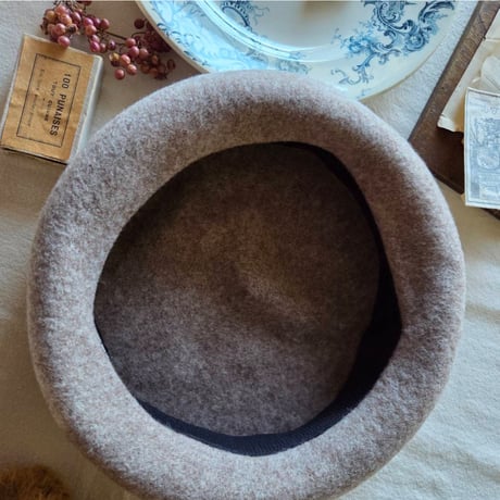 【即納】グレージュモカブラウンのバスクベレー帽　Vasque beret 《greige moca brown》