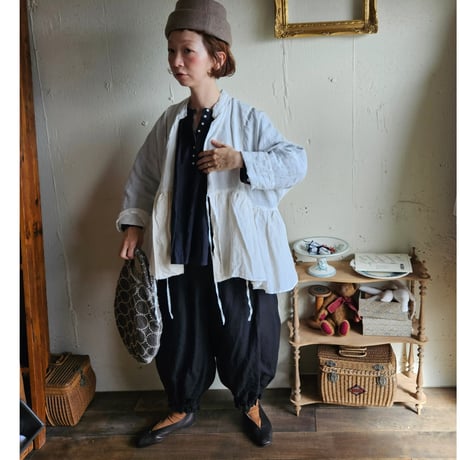 【即納】《送料無料》リネンカシュクールジャケット　Linen cachecoeur Jacket
