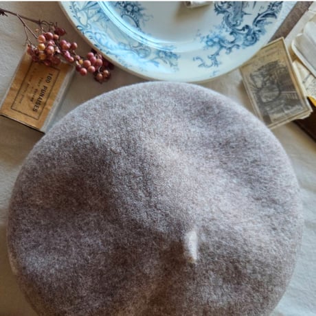 【即納】グレージュモカブラウンのバスクベレー帽　Vasque beret 《greige moca brown》