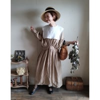 【caramel Beige】French Linen Ayaori Gather onepiece アヤオリギャザーワンピース フレンチリネンギャザーワンピース リネンワンピース