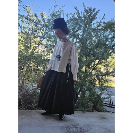 【即納】MAT BLACK アンティークスカラップレース ギャザースカート Antique scallopded race gather skirt