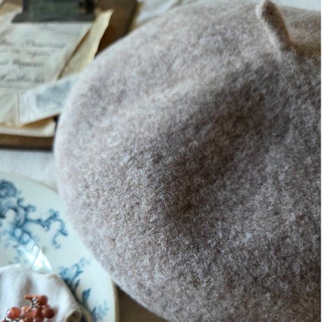 【即納】グレージュモカブラウンのバスクベレー帽　Vasque beret 《greige moca brown》