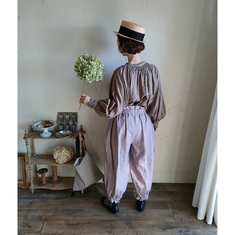 Antique doll Drawers pants【Antique pink】アンティークドールドロワーズパンツ フレンチリネンドロワーズパンツ ギャザーフリルパンツ