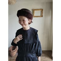 【Dark Black】Antique wash Linen collar 柔らかなアンティークウォッシュリネンのつけ襟 リネンつけ襟 アンティーク加工リネン生地 つけ衿