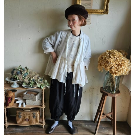 【即納】《送料無料》リネンカシュクールジャケット　Linen cachecoeur Jacket