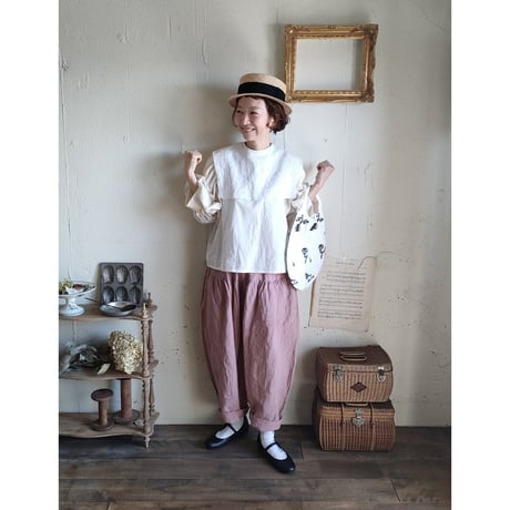 【即納品】Soleil Linen Klimt Pants 《Dusty Pink》gauze# クリムトパンツ
