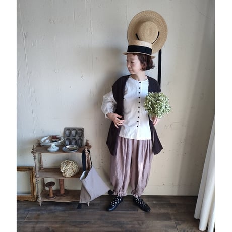Antique doll Drawers pants【Antique pink】アンティークドールドロワーズパンツ フレンチリネンドロワーズパンツ ギャザーフリルパンツ