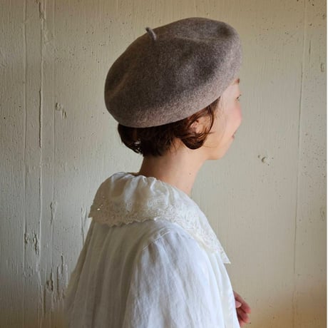 【即納】グレージュモカブラウンのバスクベレー帽　Vasque beret 《greige moca brown》
