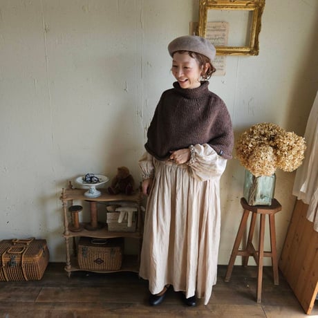 【即納】グレージュモカブラウンのバスクベレー帽　Vasque beret 《greige moca brown》