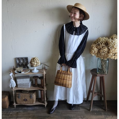 【即納】《Noir Black》Antique Lace Blouse アンティークレースブラウス gauze