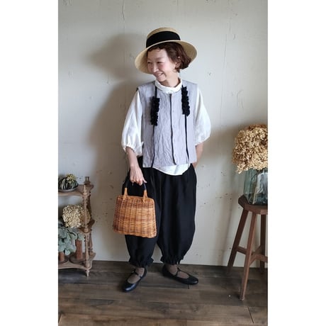 送料無料◆Natural Straw Hat Black Ribbon ナチュラル麦わら帽子 カンカン帽 ストローハット