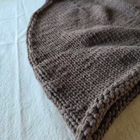 【即納】ダークブラウンの柔らかニットポンチョ　knit poncho 《darkbrown》