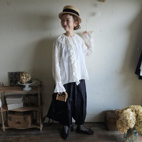 【即納】《Royal White》Antique Lace Blouse アンティークレースブラウス gauze