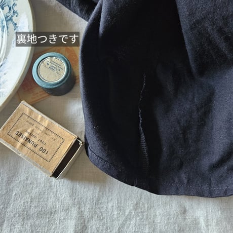 【即納】《ANTIQUE Black》Curios linen suspender skirt gauze# サスペンダースカート