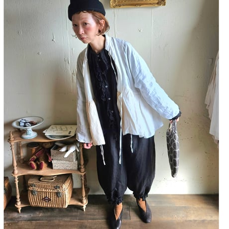 【即納】《送料無料》リネンカシュクールジャケット　Linen cachecoeur Jacket