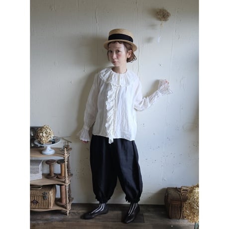 【即納】《Royal White》Antique Lace Blouse アンティークレースブラウス gauze