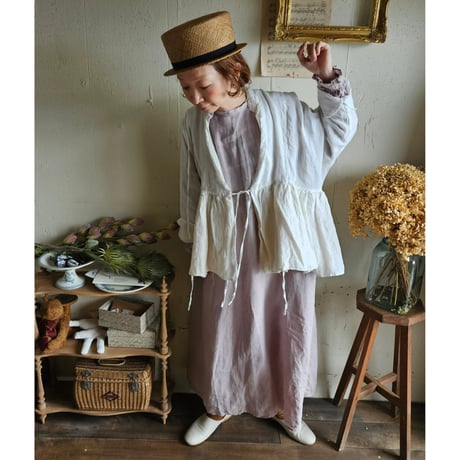 【即納】《送料無料》リネンカシュクールジャケット　Linen cachecoeur Jacket