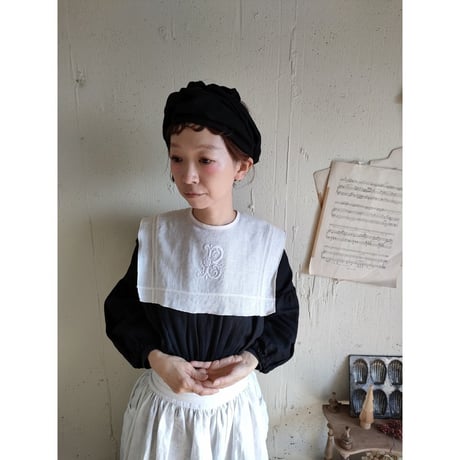 【Dark Black】Antique wash Linen cafe Tavern アンティークウォッシュリネンターバン リネンターバン カフェターバン