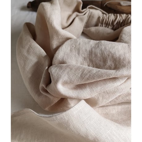 【Ecru Beige】Antique wash Linen cafe Tavern アンティークウォッシュリネンターバン リネンターバン カフェターバン