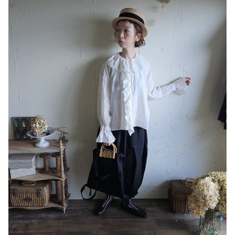 【即納】《Royal White》Antique Lace Blouse アンティークレースブラウス gauze
