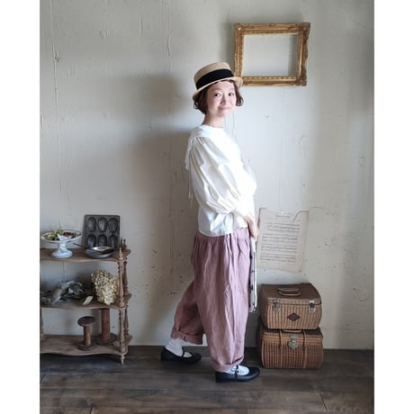 【即納品】Soleil Linen Klimt Pants 《Dusty Pink》gauze# クリムトパンツ