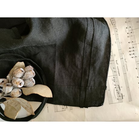 【Dark Black】Antique wash Linen collar 柔らかなアンティークウォッシュリネンのつけ襟 リネンつけ襟 アンティーク加工リネン生地 つけ衿