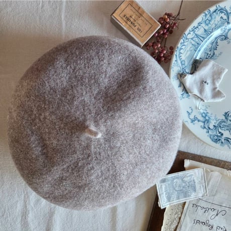【即納】グレージュモカブラウンのバスクベレー帽　Vasque beret 《greige moca brown》